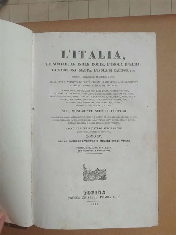 Audot padre, L'Italia descritta, 1834-38