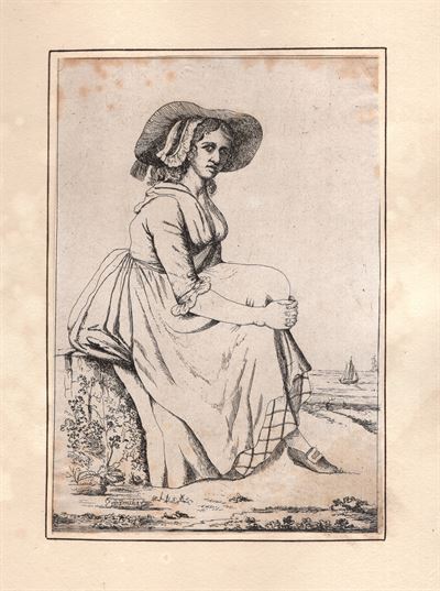 David Deuchar (1743-1808), Giovane con cappello in riva al mare
