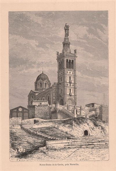 Marsiglia, Notre Dame de la Garde pres Marseille, 1860