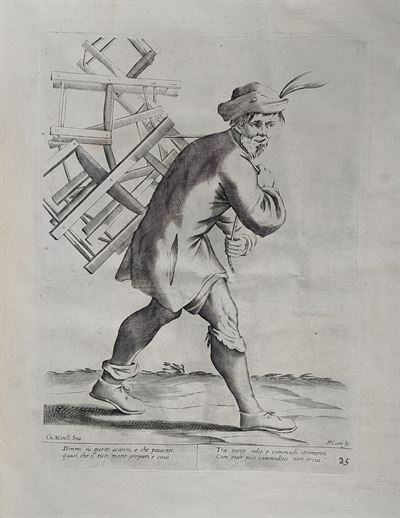 Mitelli Giuseppe Maria, Arti e Mestieri per la via, Venditore di sedie, 1660