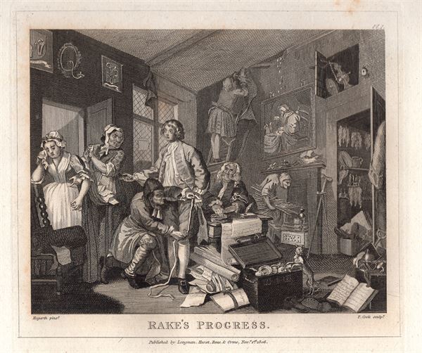 Hogarth William (1697-1764), A Rake's Progress, 1813 