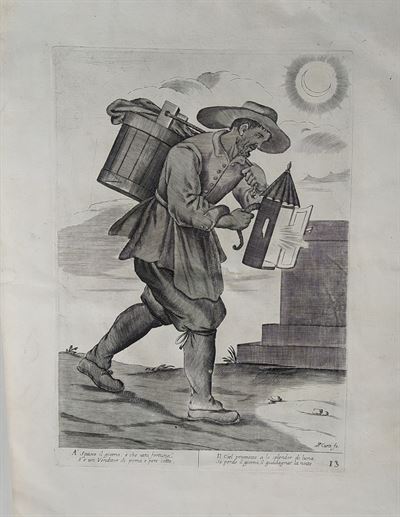 Mitelli Giuseppe Maria, Arti e Mestieri per la via, Venditore di pere e mele cotte, 1660