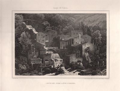 Como, Caduta del fiume Latte a Varenna, 1860