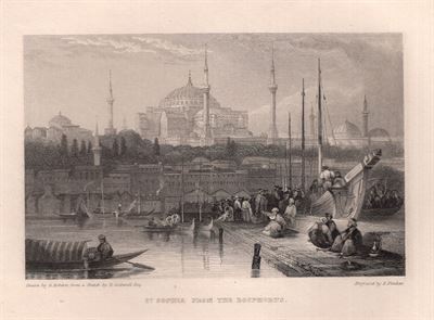 Costantinopoli, Istanbul, Santa Sofia, dal Bosforo, 1833 