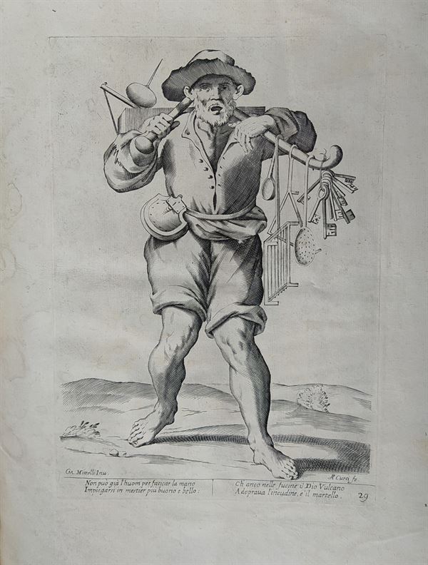 Mitelli Giuseppe Maria, Arti e Mestieri per la via, Venditore di utensili di ferro, 1660