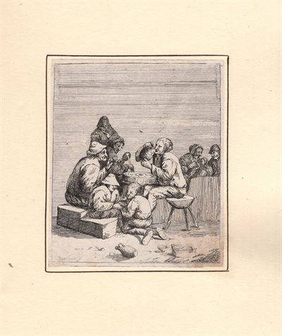 David Deuchar (1743-1808), Contadini che mangiano in una locanda da A. Ostade