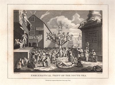 Hogarth William (1697-1764), Emblematical print of the south sea, 1813