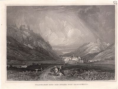 Gardovall, madulein und die ruine von Gardovall, Svizzera, 1850