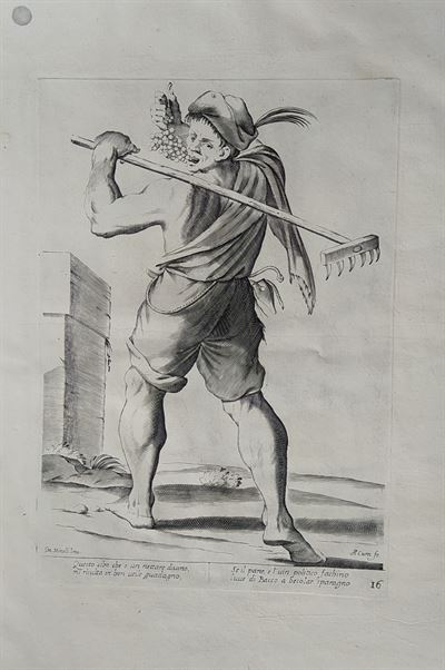 Mitelli Giuseppe Maria, Arti e Mestieri per la via, Venditore di uva, Vignaiolo, 1660