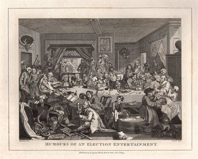 Hogarth William (1697-1764), Humours of an election entertainment, 1813
