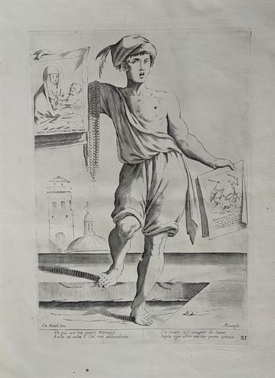Mitelli Giuseppe Maria, Arti e Mestieri per la via, Venditore di immagini sacre, 1660