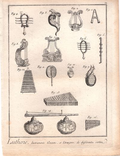 Diderot e D'Alembert, 1778, mestieri, liutaio, strumenti musicali, organo n.9 *91103
