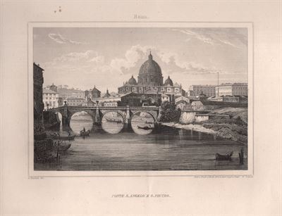 Roma, Ponte S.Angelo e S.Pietro, 1860