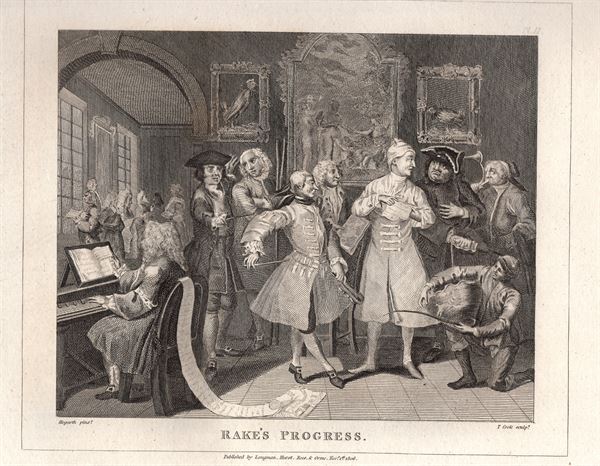 Hogarth William (1697-1764), A Rake's Progress, 1813 