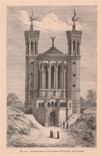 Lione, nouvelle eglise de Notre-Dame de Fourvieres pres de Lyon, 1860