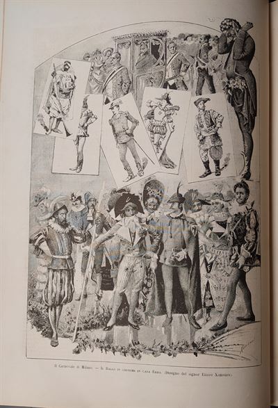 Il Carnevale a Milano, disegno di E. Ximenes, 1884