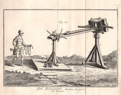 Diderot e D’Alembert, 1771, Arte militare, artiglieria, antiche macchine da guerra  catapulta