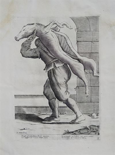 Mitelli Giuseppe Maria, Arti e Mestieri per la via, Macellaio di maiale, 1660