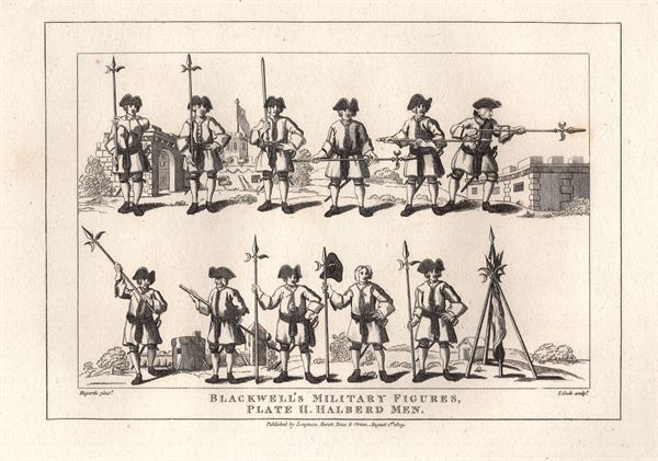 Hogarth William (1697-1764), Blackwell's Military Figures, 2 plates, 1809
