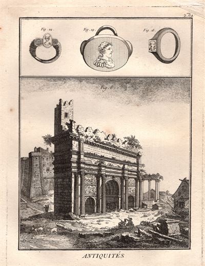 Roma, Arco di Settimio Severo, anelli romani, 1771 