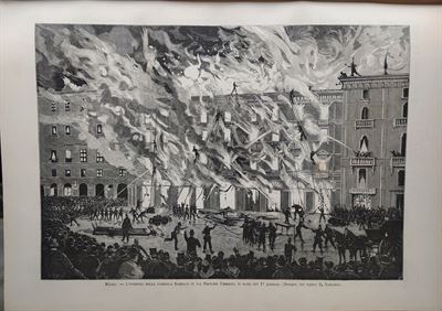 Milano, incendio della fabbrica di Robbiati, il 17 gennaio, 1884