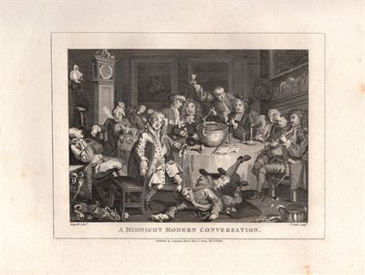 Hogarth William (1697-1764), A Midnight Modern Conversation, 1813