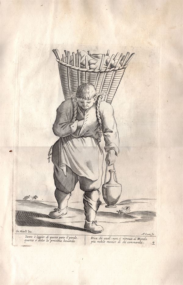 Mitelli Giuseppe Maria, Arti e Mestieri, per la via, Venditore di pane 1660