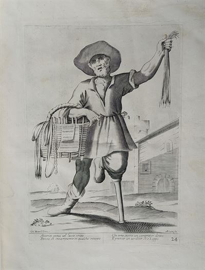 Mitelli Giuseppe Maria, Arti e Mestieri per la via, Venditore di nastri, spille, aghi, 1660