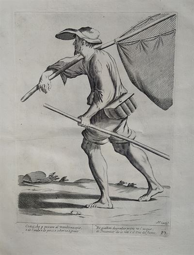 Mitelli Giuseppe Maria, Arti e Mestieri per la via, Pescatore, 1660
