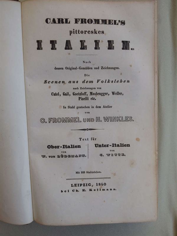 FROMMEL Carl - Pittoreskes Italien - 1840