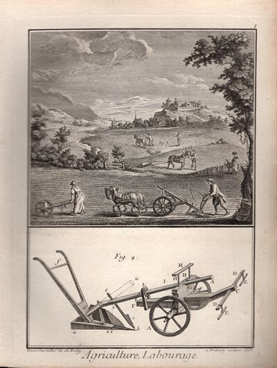 Diderot e D'Alembert, 1778, agricoltura, lavoro nei campi, trattore