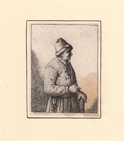 David Deuchar (1743-1808), Uomo con bastone da A. Ostade
